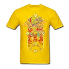 Terbaru Pemakaian Harian Epik Super Metroid Pria Kaos Rock Printer Tees untuk Katun Alami Funky Metroid Kuning-Intl