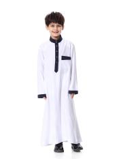 Terbaru Muslim Muda Man National Costume Boys Arab T-shirt Judas Remaja Jubah Gaya Warna Putih-Intl