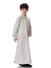 Terbaru orangtua-anak Muslim anak muda laki-laki Arab Yudas kostum nasional remaja gaya pakaian kimono - abu-abu keperakan - ต่าง ประเทศ