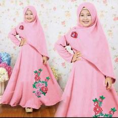 Newone Shop Zaskia Dusty Pink Gamis Syari Anak Wanita