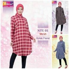 Nibras NTU 01 - Tunik Katun Flanel - Jual Atasan Tunik Blus Muslim Ori