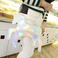 NiceEshop Modis Wanita Lucu Pony Desain Dompet Bahu Sabuk Tas Clutch Unicorn Hologram Tas Tangan-Internasional