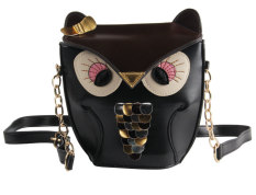 NiceEshop Pribadi Selempang Wanita Lucu Yang Dapat Membuat Orang Yang Melihatnya Tertawa Terbahak-bahak atau Justru Kesal Karena Merasa Casing Bahu Kulit PU Burung Hantu Hitam