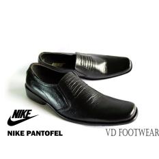 Nike - sepatu Slop Formal Hitam Kulit Asli / Gratis kaos kaki