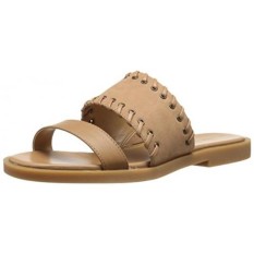 Nine West Womens Almamater Gaun Kulit Sandal Cahaya Alami Multi, Kami-Internasional