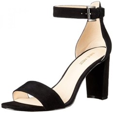 Nine West Womens Nora Gaun Suede Sandal, Suede Hitam, KAMI-Internasional