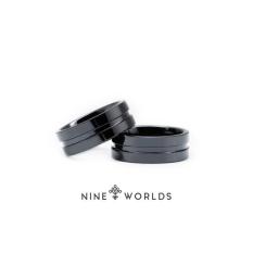 Nine Worlds Ring Cincin Tungsten Ceramic 18K Carbon Lume Pria Wanita - 79De69