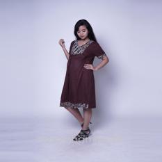 Ning Ayu Baju Hamil Dress Menyusui Etnik Krah V Tiffani - DRO 798 / Baju Hamil dan Menyusui/ Baju Ibu Menyusui / Baju Ibu Menyusui Lengan Panjang / Baju Gamis Ibu Menyusui / Baju Daster Ibu Menyusui / Baju Wanita Menyusui
