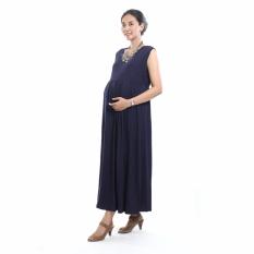 Ning Ayu Baju Hamil Gamis Menyusui Kaos Biru - DRO 418 Biru