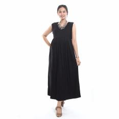 Ning Ayu Baju Hamil Gamis Menyusui Kaos - DRO 418 Hitam