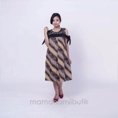 Ning Ayu Dress Hamil Batik Menyusui Sabrina Brokat Pita Zenia - BTK 151