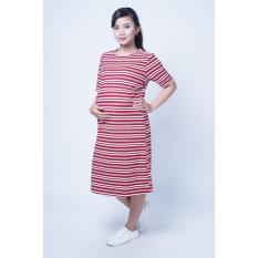 Ning Ayu Free CD Hamil Baju Hamil ORI Dress Hamil Menyusui Simple Lorek Keren Modis Dress - DRO 882 / Baju Hamil untuk kerja Lengan Panjang / Baju Hamil Seksi / Baju menyusui Murah / Baju Menyusui Terbaru / Baju Menyusui Keren / Baju Menyusui Modis