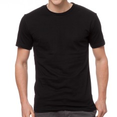 Niza Kaos Polos Tshirt Round O Neck Lengan Pendek Kualitas Distro Cotton Combed 20S Harga Murah Nyaman Dipakai Tsop001-Hitam