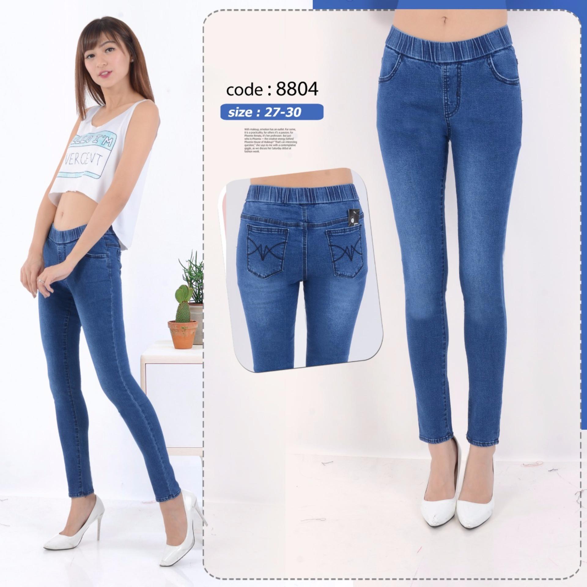 Celana Wanita Legging Jeans Bahan Denim Soft Jeans Bagus Murah Tidak Pudar Model Skinny 