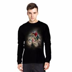 NSCllothing Kaos 3D Sepeda Lengan Panjang Hitam