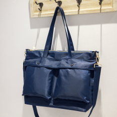 Nuofei Kain Oxford Tahan Air Salju Baru Tas Besar Tas Wanita (Biru Besar)