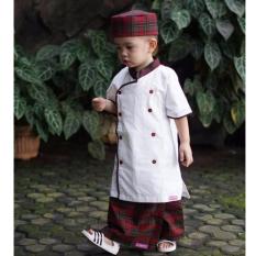 Nuranitex Baju Koko Celana Sarung Salman Anak - Putih Marun