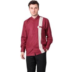 Nuranitex Baju Koko Elegan Embroidery Simpel - Merah