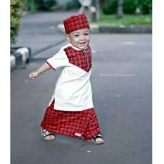 Nuranitex Baju Koko Sarung Celana Royyan Anak Trendy - Merah