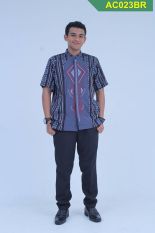 Nuranitex Busana Muslim Baju Koko Bordir Modern 2017 AC023BR - Biru Elegan