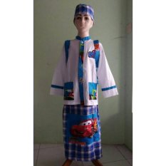 Nuranitex Busana Muslim Baju Koko Sarung Anak Mc Queen - Biru