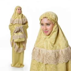 Nuranitex Mukena Prada Bordir Renda Elegan - Coklat Susu