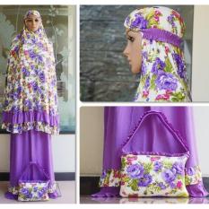 Nuranitex Mukena Spandek Bunga Cantik Elegan - Ungu