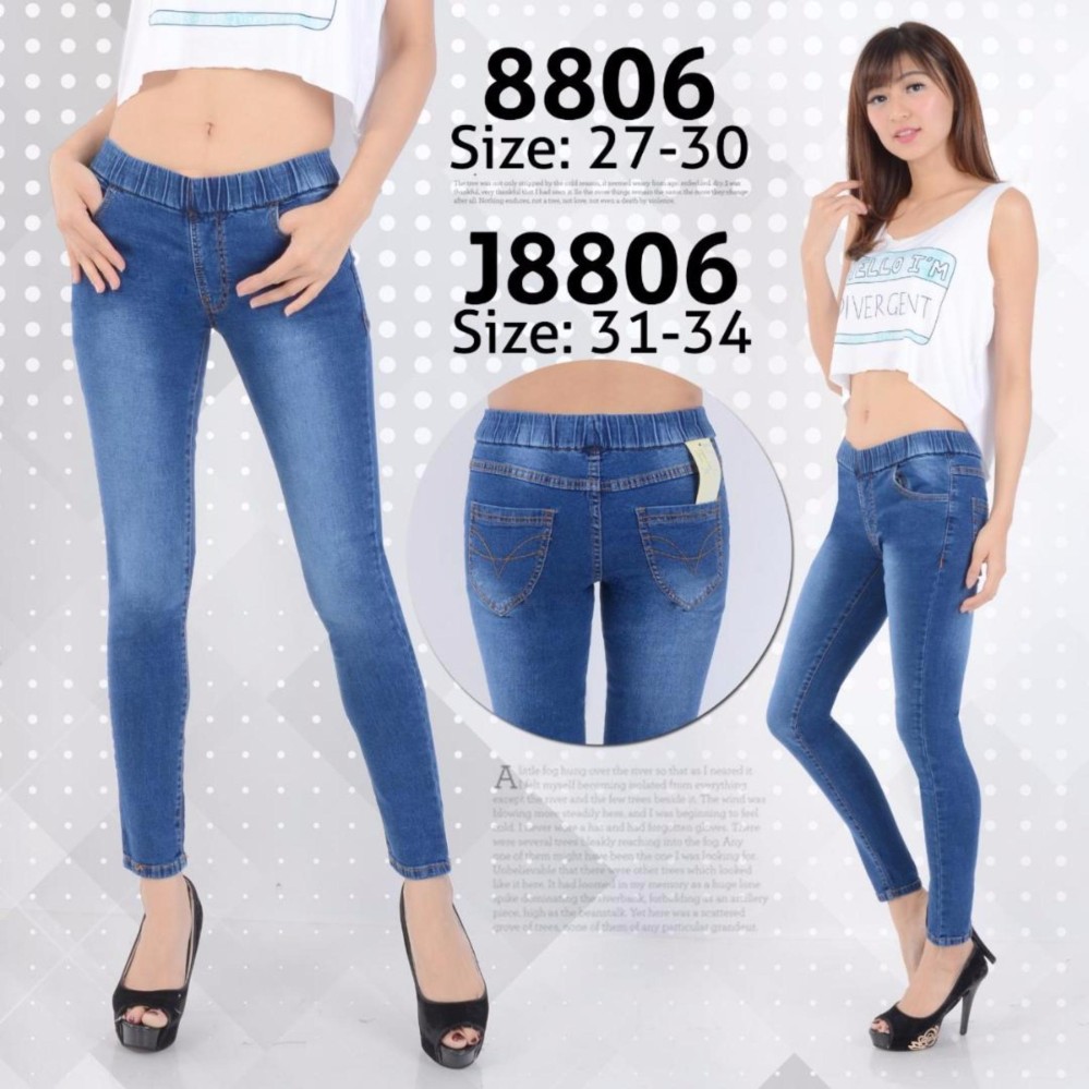 Nusantara Jeans - Celana Legging Wanita Berbahan Denim - Jahitan Rapi Bagus Murah - Biru