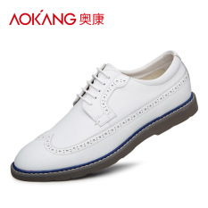 O'connell Kulit Retro Bernapas Kasual Sepatu Kulit Sepatu Pria (Gading)