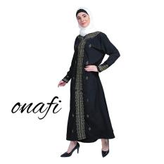 O&M abaya Arab Hitam Bordir Bordir SYAFIRAH