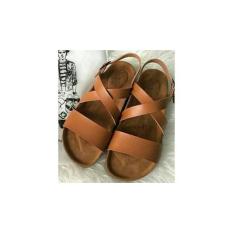 Obral Murah !! Sendal Sandal Replika Carvil Kokop Silang Tan - Premium