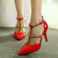 Obral Murah !! Sepatu High Heel Murah Replika Valentino Merah - Premium