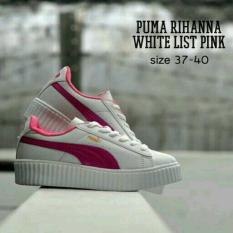 Obral Murah !! Sepatu Wanita Murah Kets Replika Puma Rihanna Putih Lis Pink - Premium