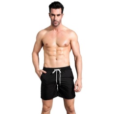 Ocean Men Reflective Sports Shorts Fitness Training BasketballNight Menjalankan Cepat Kering Sejuk untuk Rekreasi Pantai PantsBlack & NB-Intl