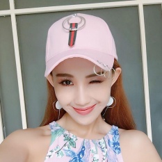 Wanita Model Wanita Topi Hip Hop Edisi Han Ventilasi Bisbol untuk Dipakai Di Pantai (Pink) -Intl