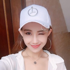 Wanita Model Wanita Topi Hip Hop Edisi Han Ventilasi Bisbol untuk Dipakai Di Pantai (Putih) -Intl