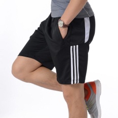 Pria Wanita Model Chino Shorts Leisure Knitting Remaja Motion Shorts (Hitam)-Intl