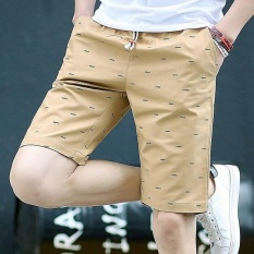 Pria Wanita Model Chino Shorts Leisure Remaja Pencetakan Bahan Katun Shorts (Khaki)