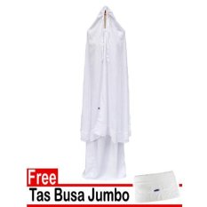 Octacon - Mukena Jannah Polos Eksklusif - XXXL - Putih + Bonus Tas Busa Cantik Jumbo