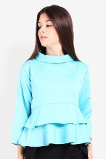 Office Hours Women Clothing Tops Blouses & Shirts Wanita Busana Atasan Blus & Kemeja Turquoise Pirus Diskon discount murah bazaar baju celana fashion brand branded