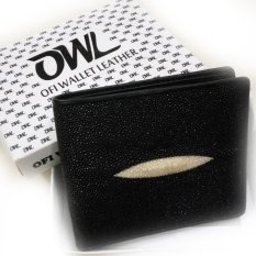 Ofi Wallet Leather Dompet Kulit Ikan Pari Diamond - Hitam