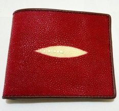 Ofi Wallet Leather Dompet Kulit Ikan Pari Diamond - Merah Marun