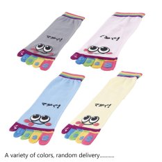 OH Lima Jari Kaki Kaus Kaki Warna Campuran Shy-wajah Pola Ukuran Normal Kapas Kasual Kaus Kaki Multicolor-Intl