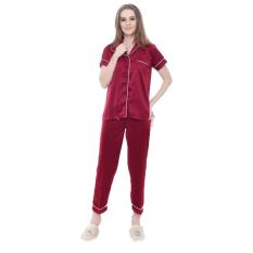 Okechuku - Baju Tidur Polos Variasi List Bahan Satin Lengan Pendek