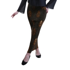 Oktovina-HouseOfBatik Rok Batik Maxi Plisket Semi Sutra – Plisket Batik RPPS-12 – Hitam / Rok Batik / Rok Panjang Batik / Batik Wanita