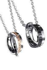 Olen Cincin Ganda dengan Surat Beberapa Kalung Hitam dan Emas