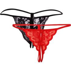 Oleno - 2 Pcs G String Lingerie Celana Dalam Wanita Tong Transparan -Multicolor