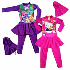 OLENO Girls Cute Swimwear Cartoon Size M-XXL BAJU RENANG ANAK PEREMPUAN-Pink