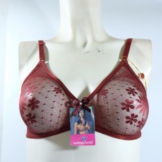 Oleno Sapphire Sister Seamless Bra Transparan Thin Bra-Merah