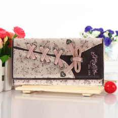 Olive Modis Perempuan Gesper Wanita Dompet Model Panjang Dompet (Tiga Kali Lipat Tali Sepatu)